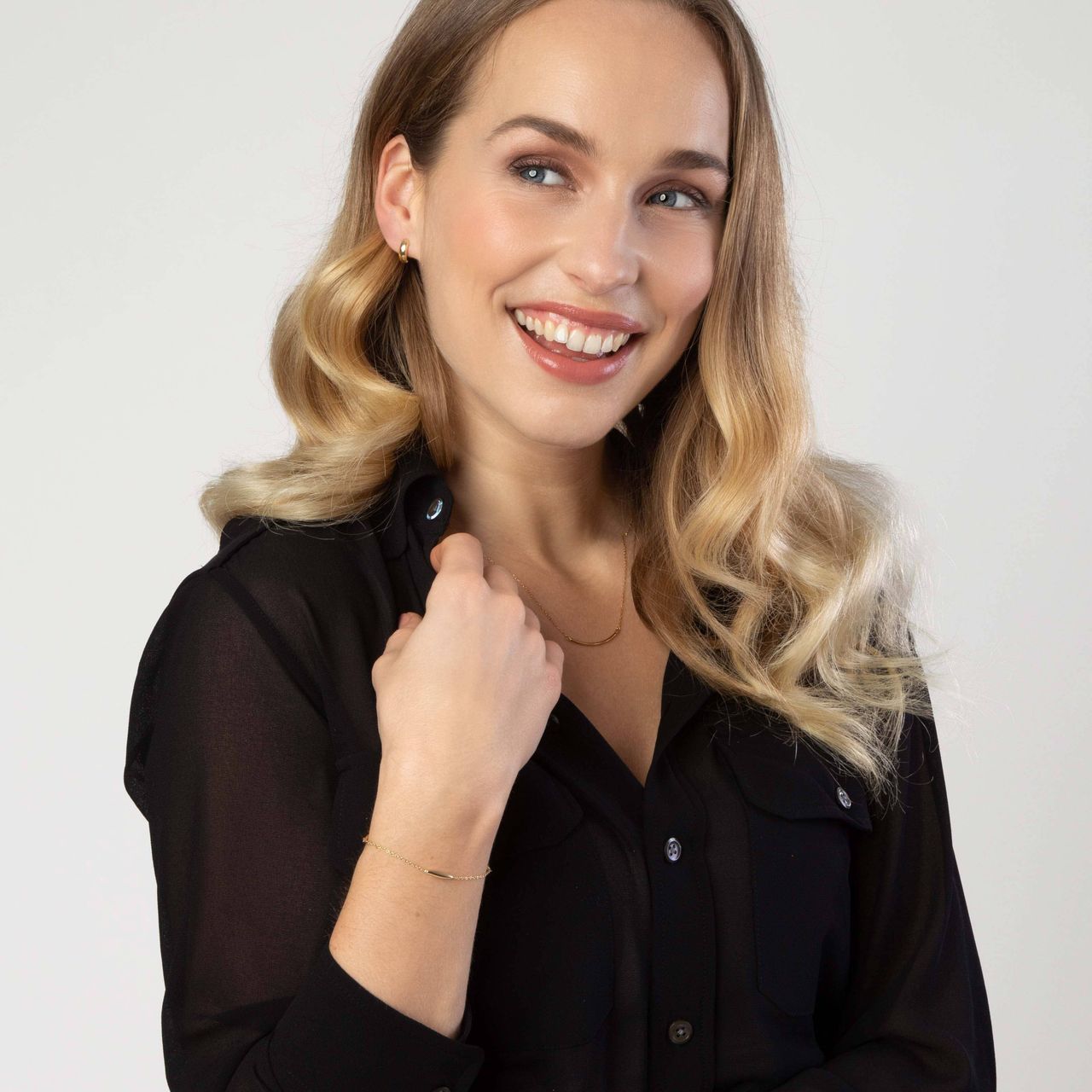 Halskette, 585 Gelbgold, mit Anhänger, Stab