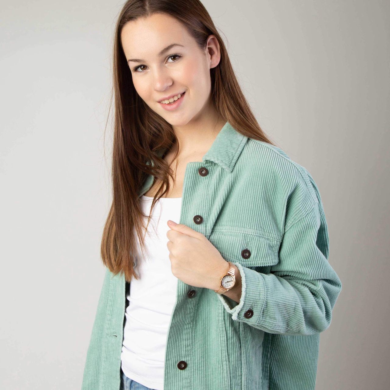 Regal rosekleurig horloge met rekband