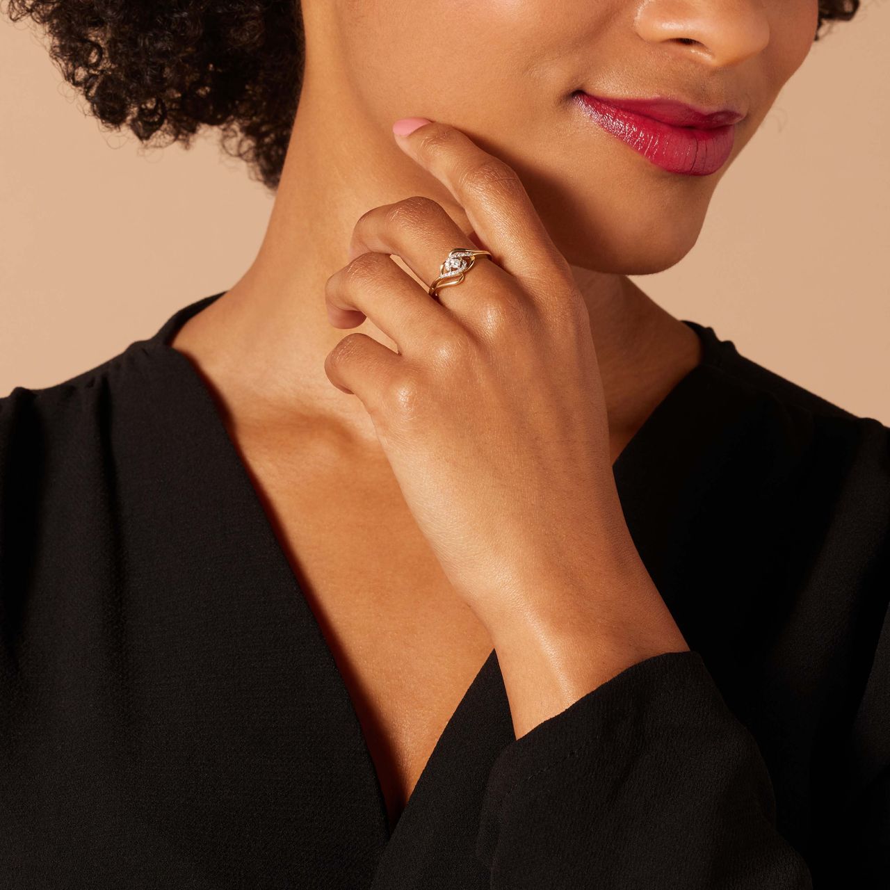 Ring, 585 Gelbgold, mit Diamant