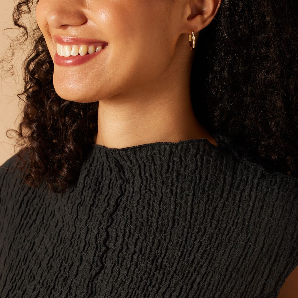 Gerecycled stalen goldplated oorringen met kristal 15mm voor dames