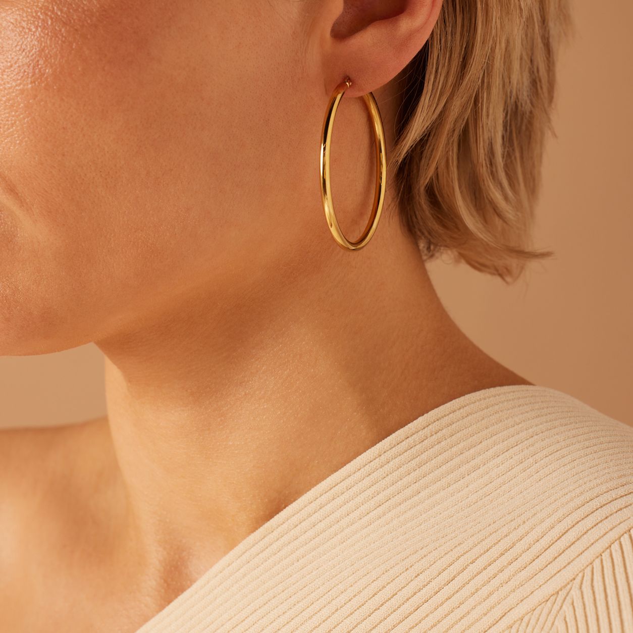 Stainless steel goldplated oorringen voor dames