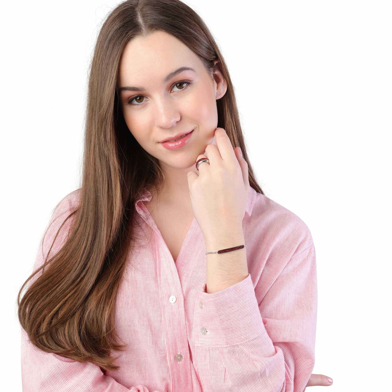 Gerecycleerd stalen plaatarmband siam kristal