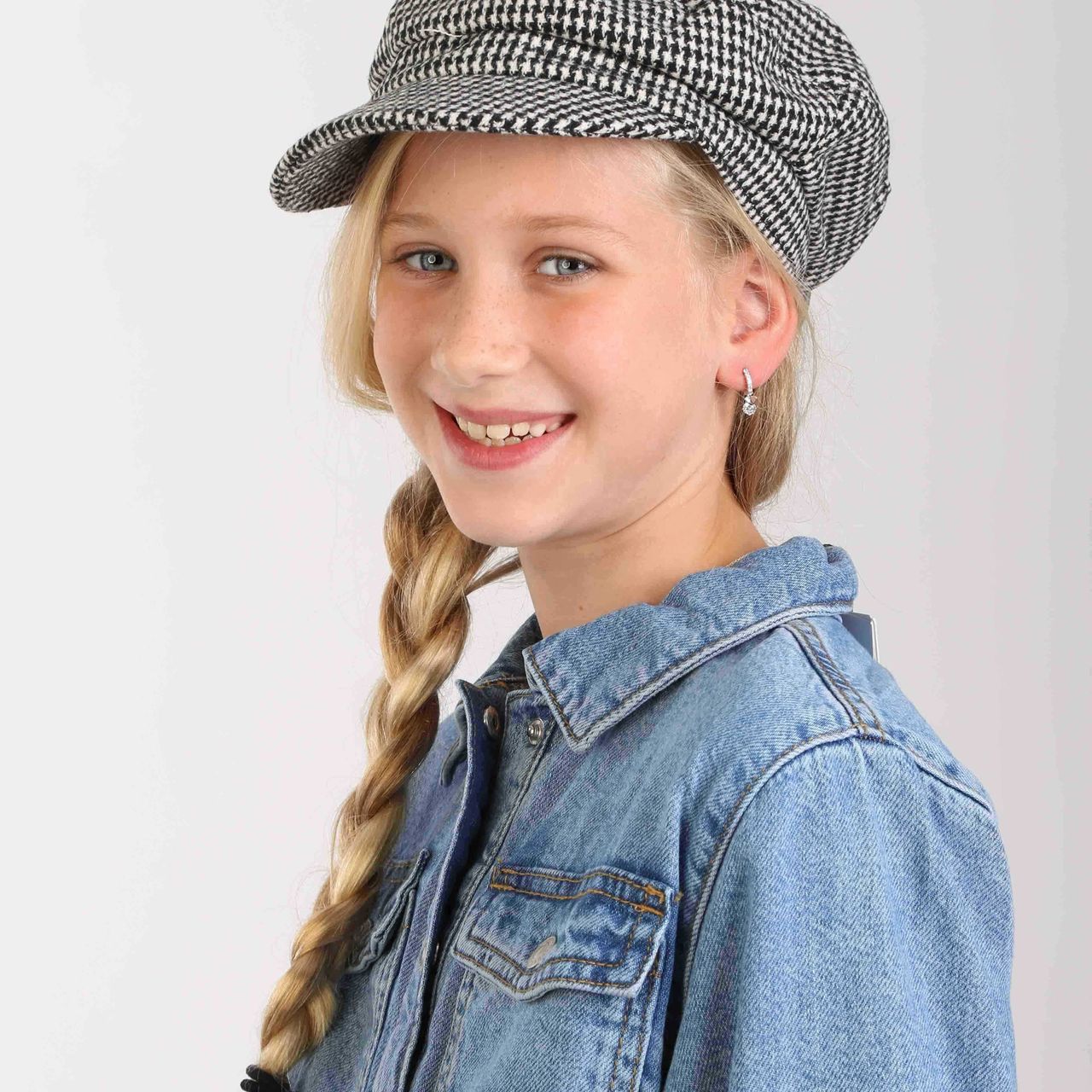 Kinderohrringe aus 925 Silber, Herz mit Zirkonia