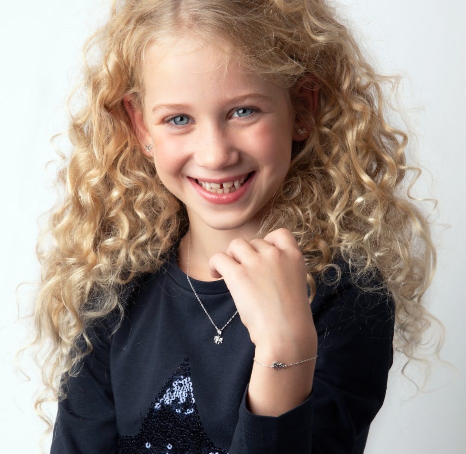 Zilveren kinderketting paard