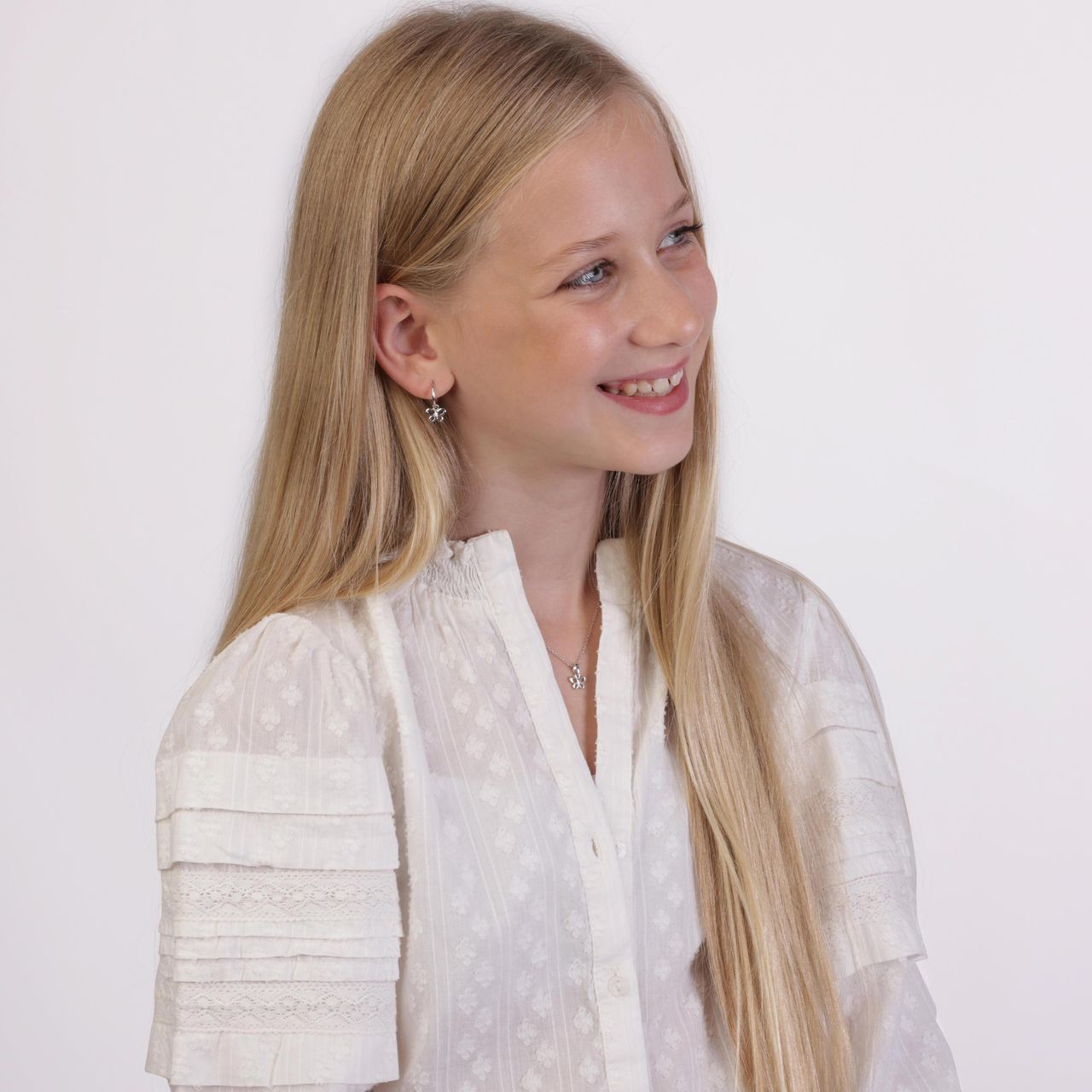 Zilveren kinderketting vlinder