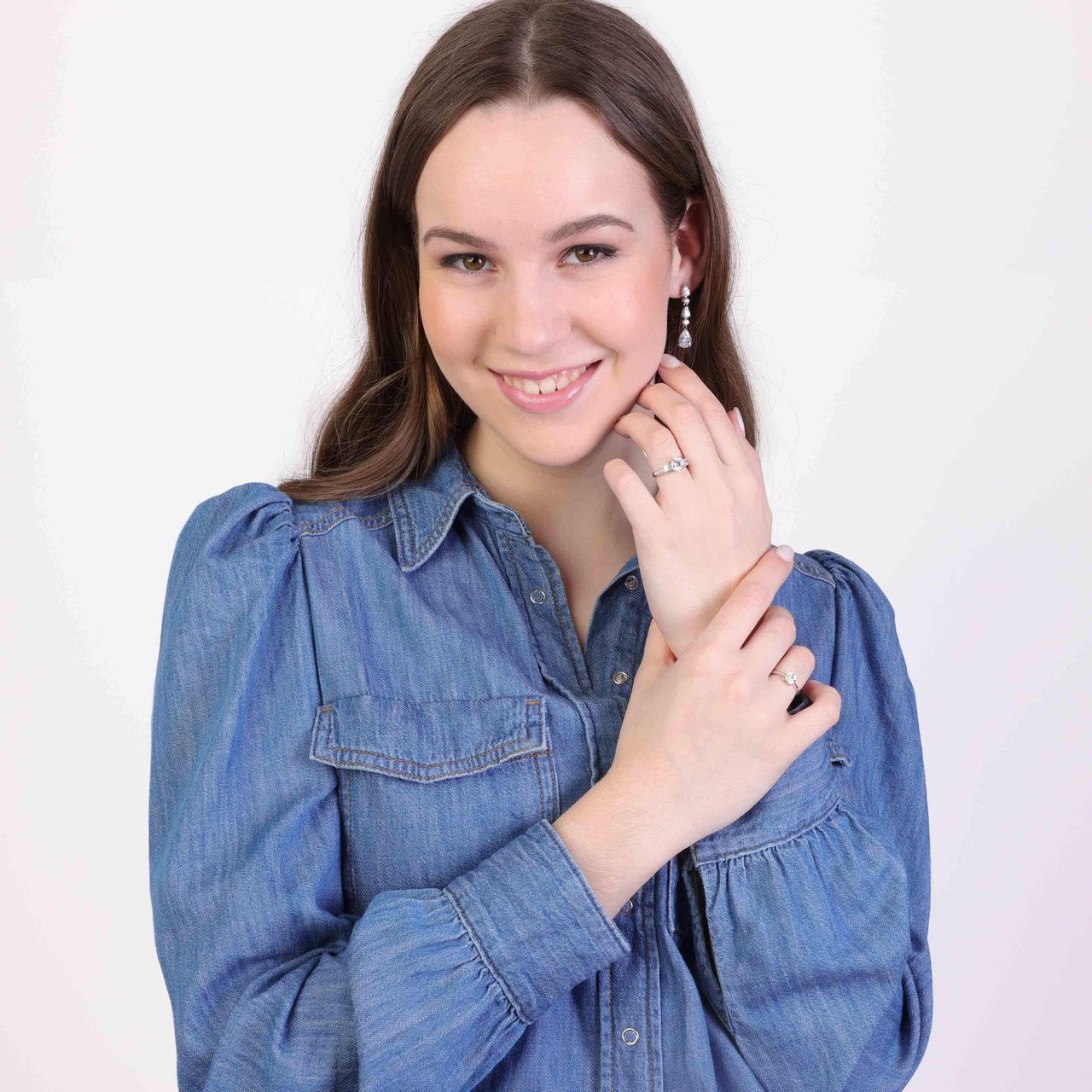 Zilveren ring met zirkonia