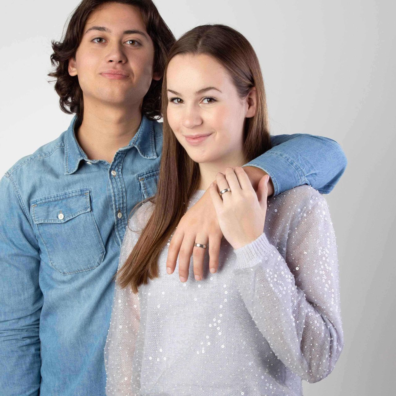 Zilveren goldplated herenliefdesring Sofia