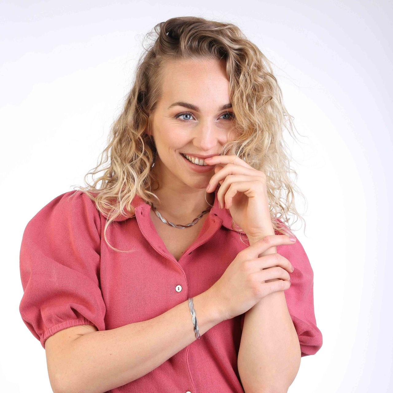 Gedrehte silberne Halskette für Damen