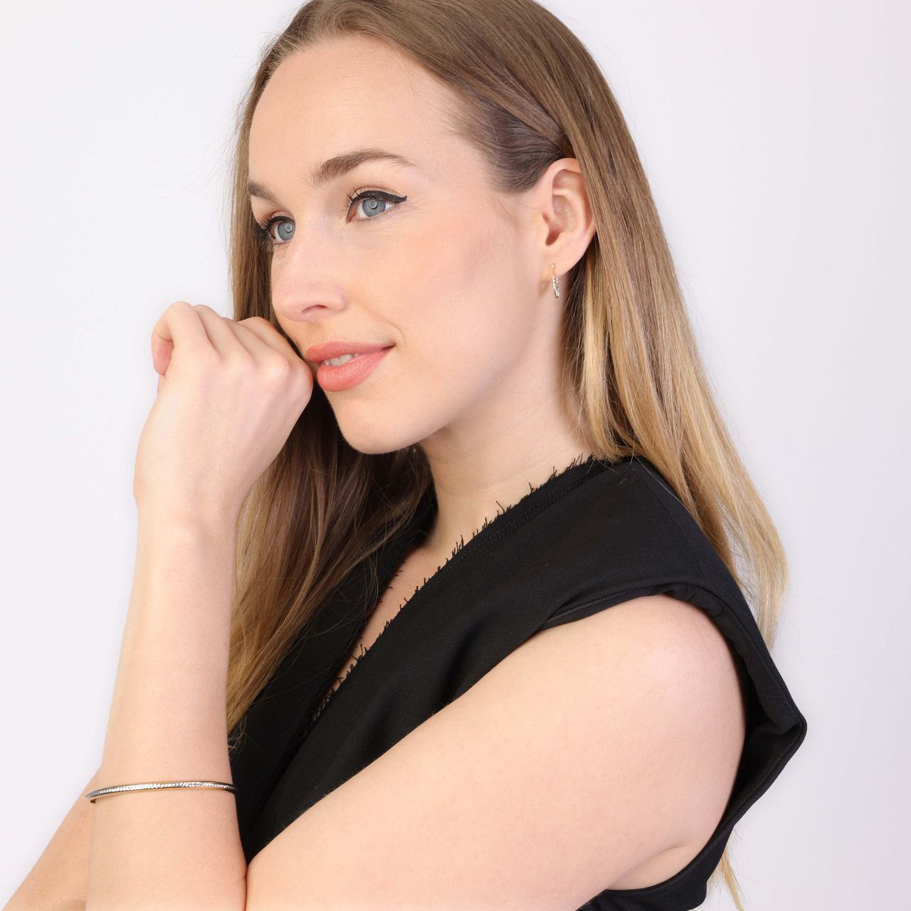 9 karaat oorringen ovaal met kristal voor dames