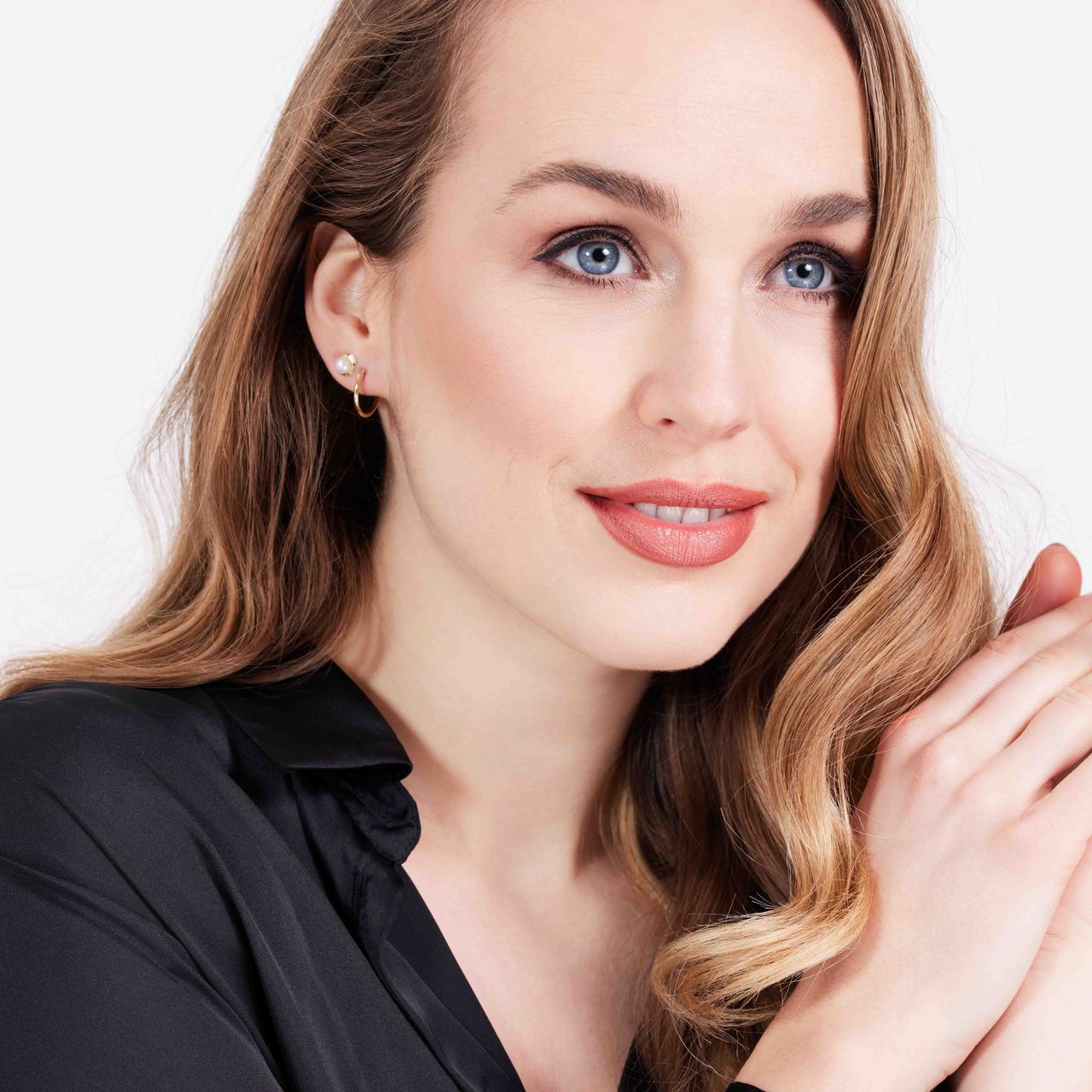 375 Gold Ohrstecker, Blume mit Perle