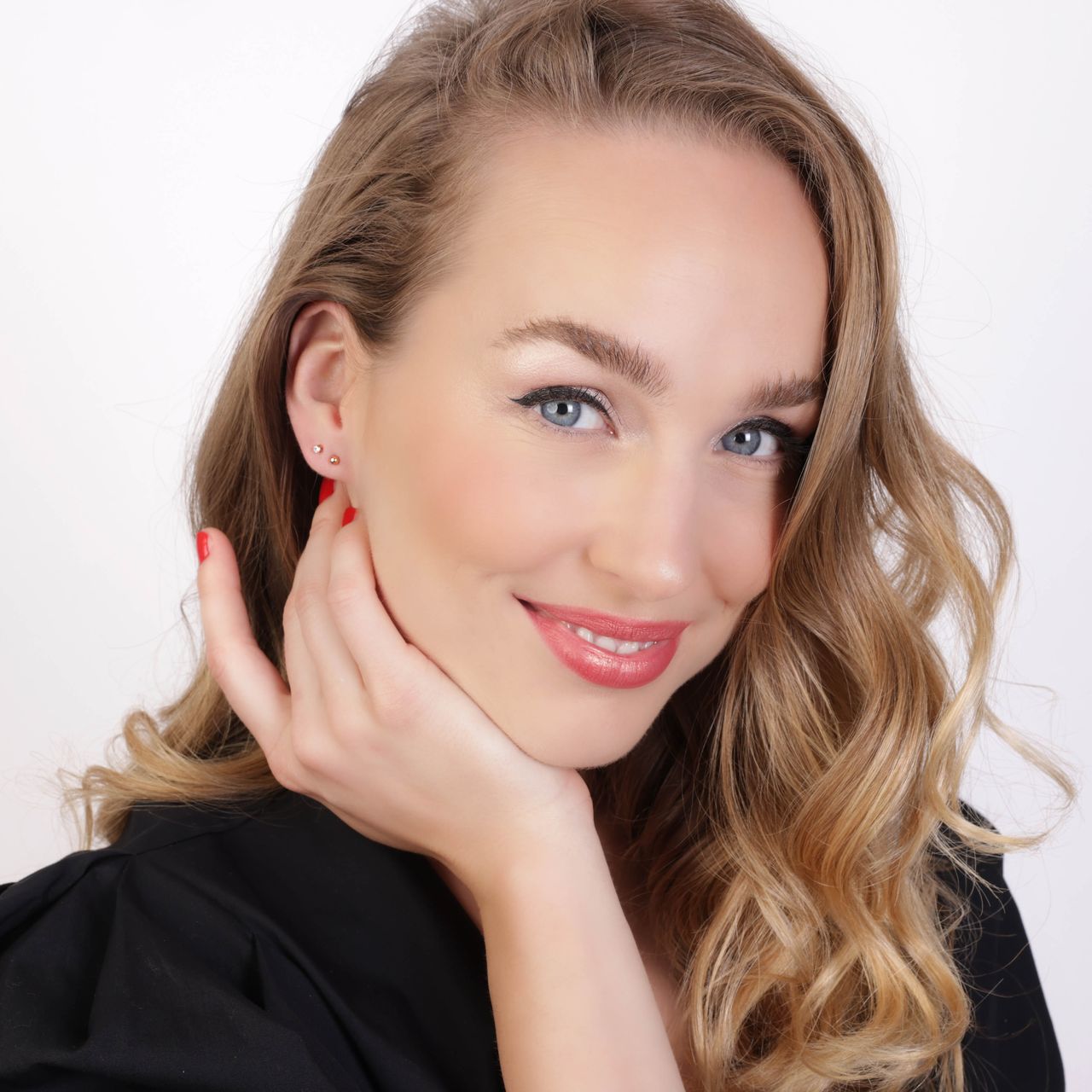 9 Karaat oorknoppen bol rose 3mm