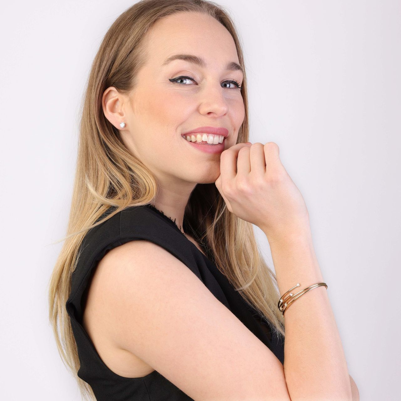 9 Karaat bangle met zirkonia
