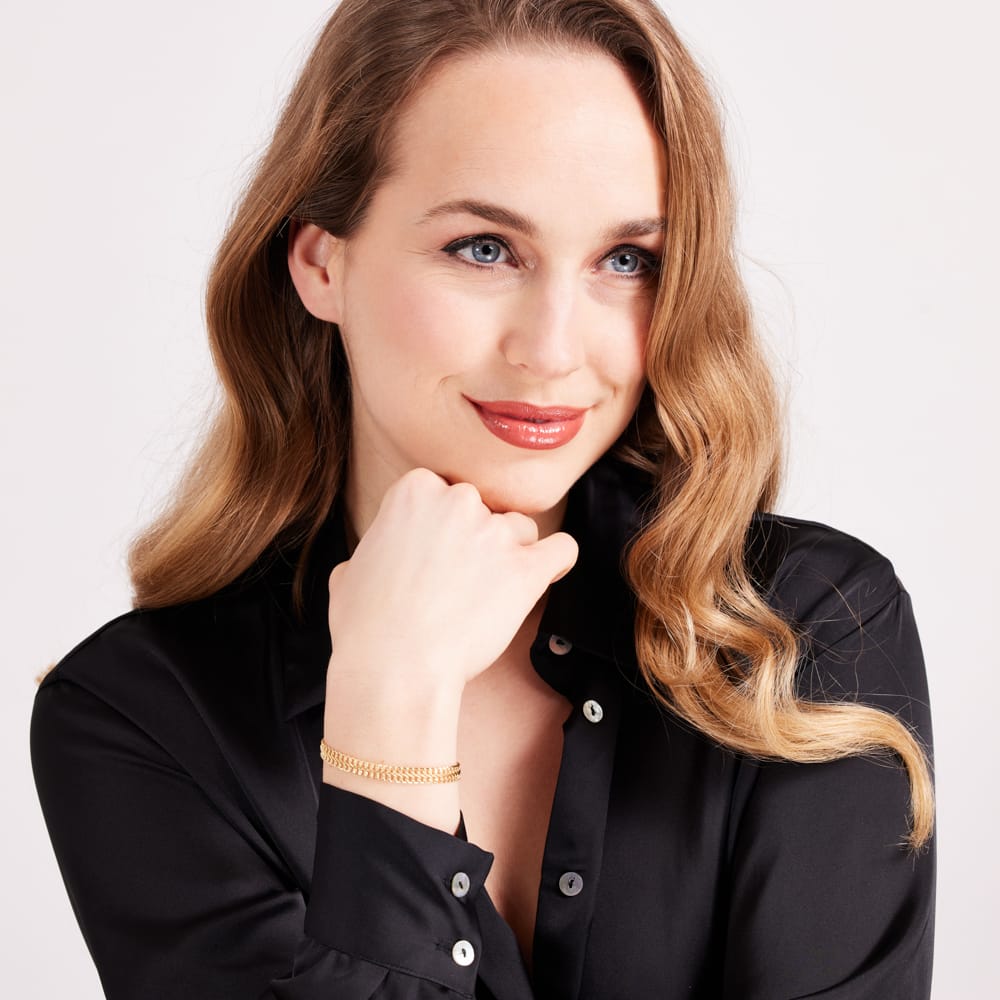 375 Gold Armband mit Fantasie-Kettengliedern