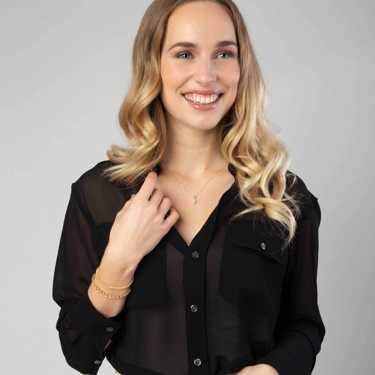 375 Gold Armband mit Fantasie-Kettengliedern
