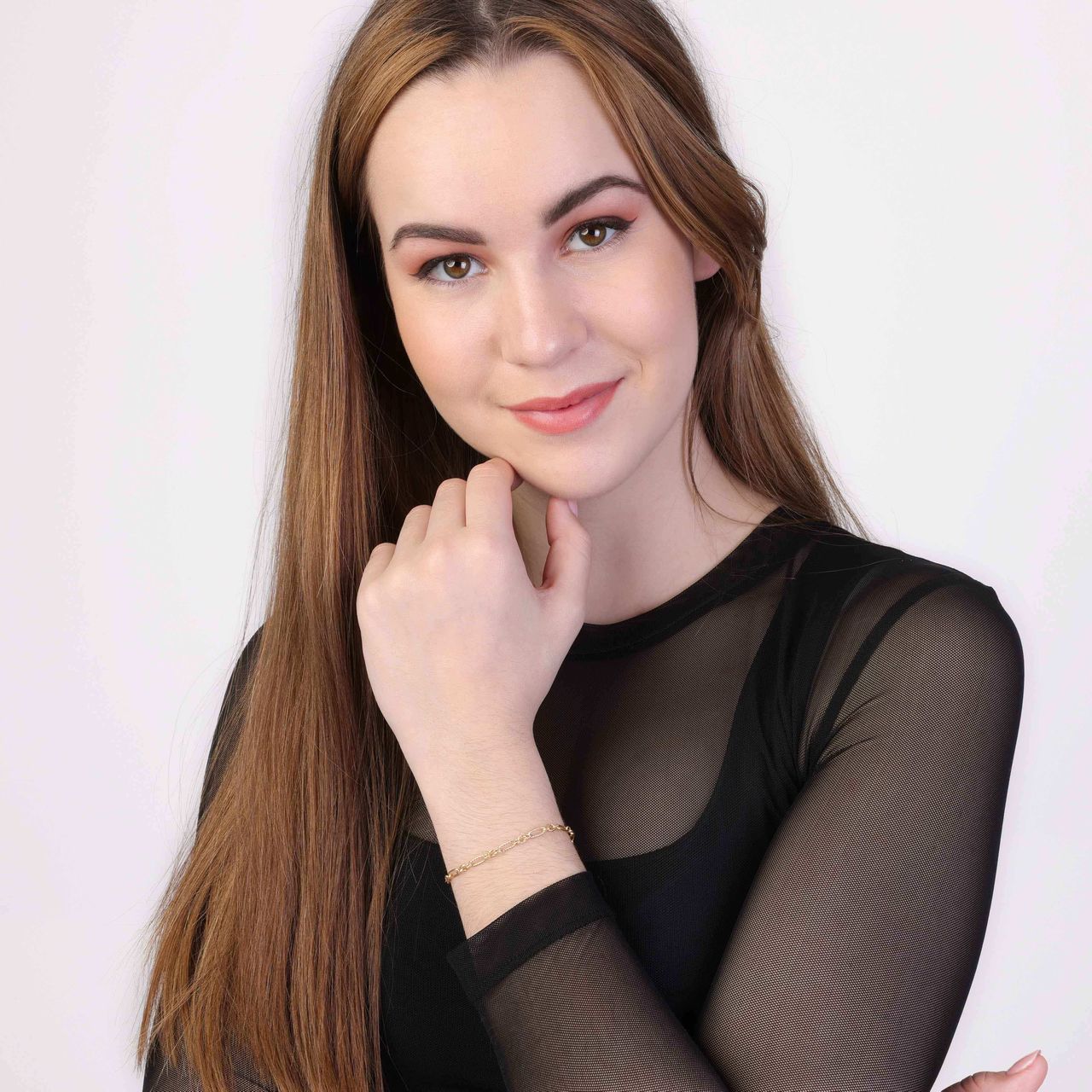 375 Gold Armband mit Figaro-Gliedern und Diamantschliff