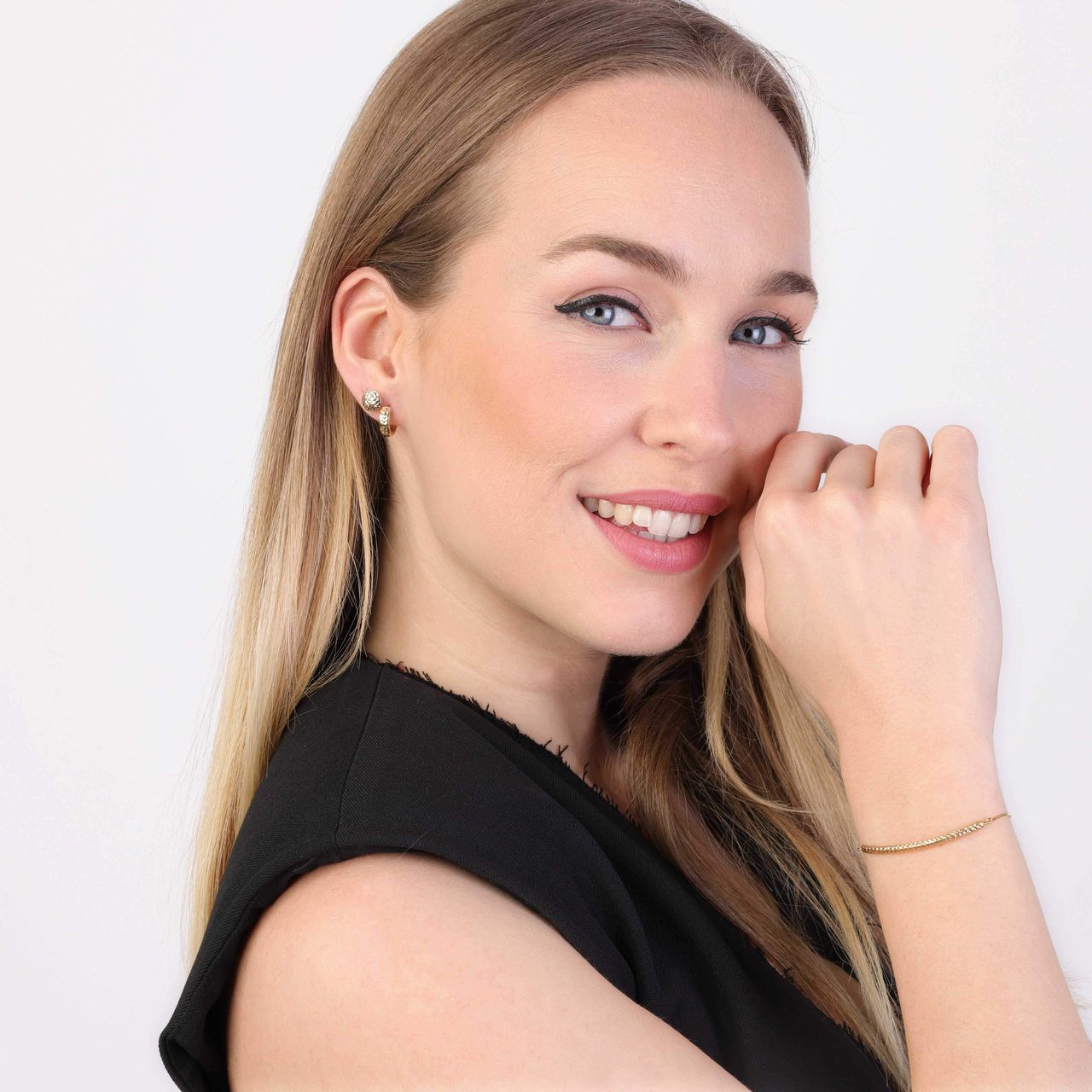 375 Gold Armband mit Fantasie-Glied und Diamantschliff