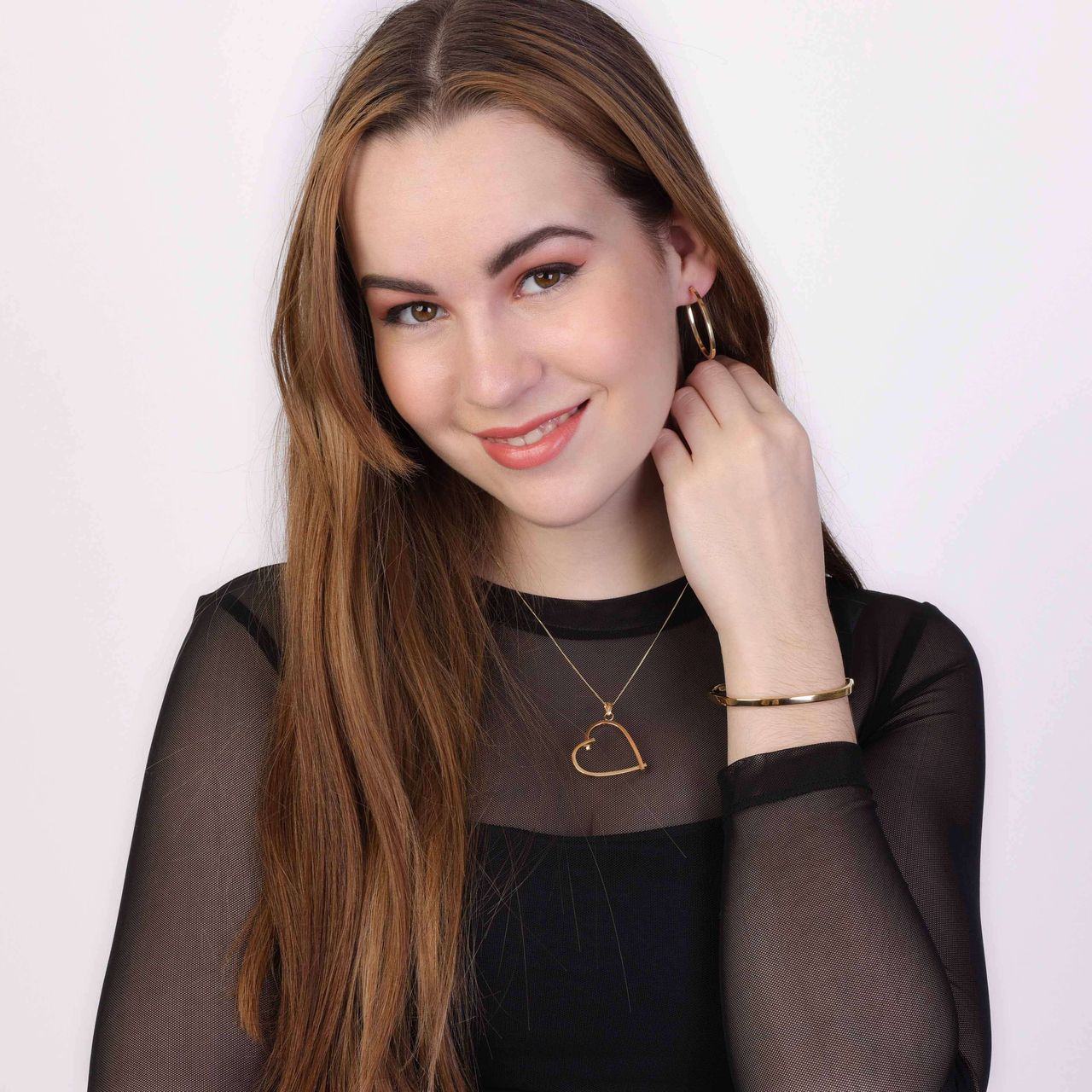 9 Karaat ketting met hanger open hart
