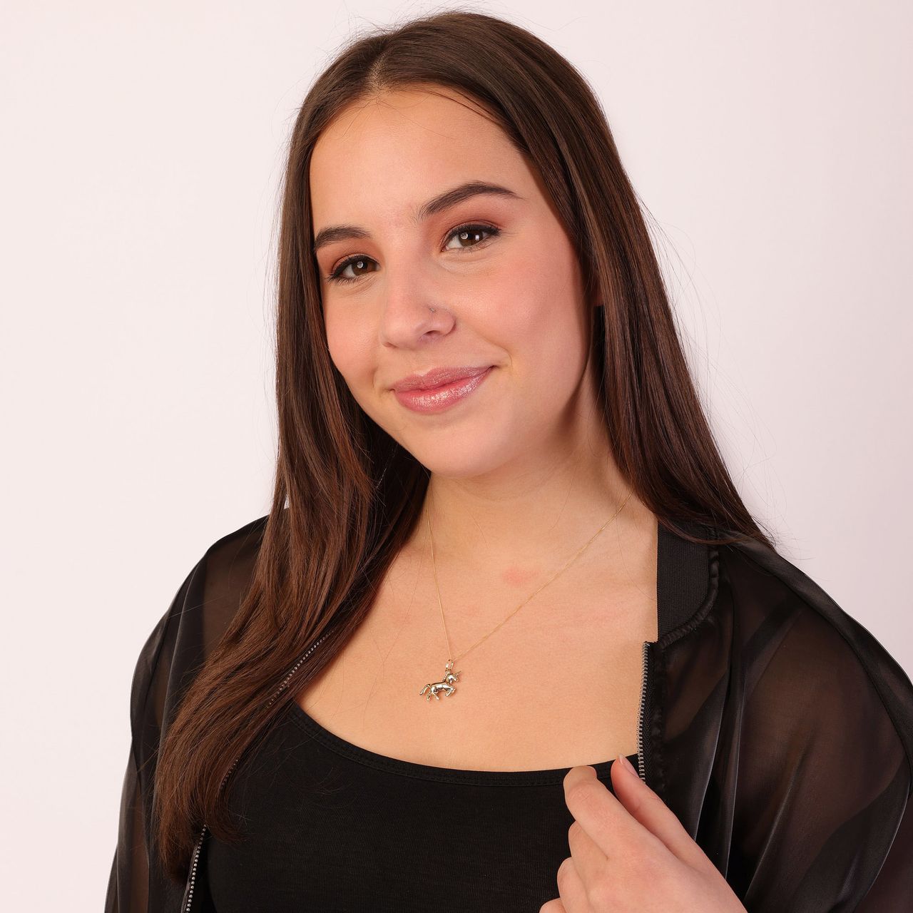 9 karaat ketting met hanger eenhoorn voor dames