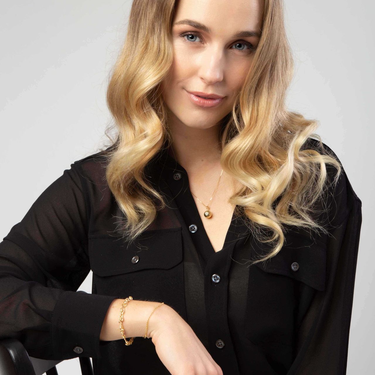 9 karaat ketting met hanger bol voor dames