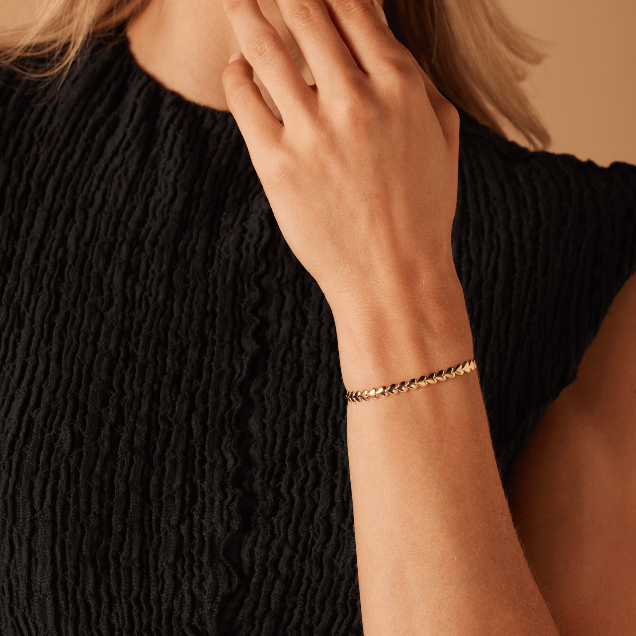 Vergoldetes Silberarmband Herz-Glied