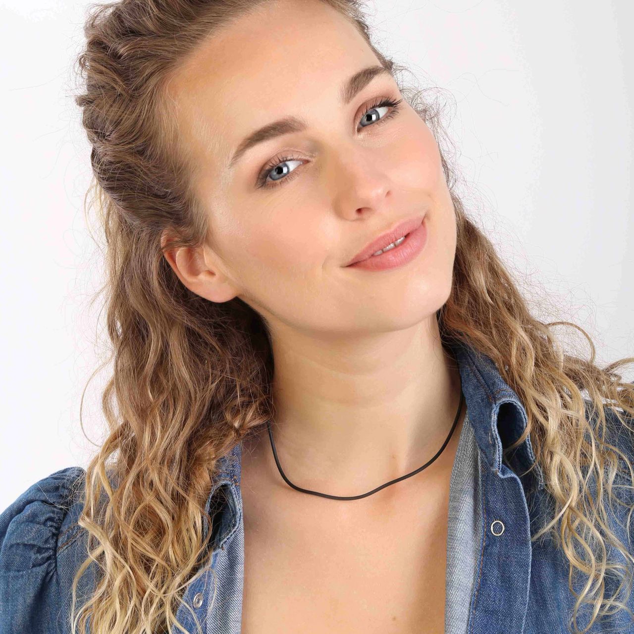 Zilveren siliconen ketting voor dames