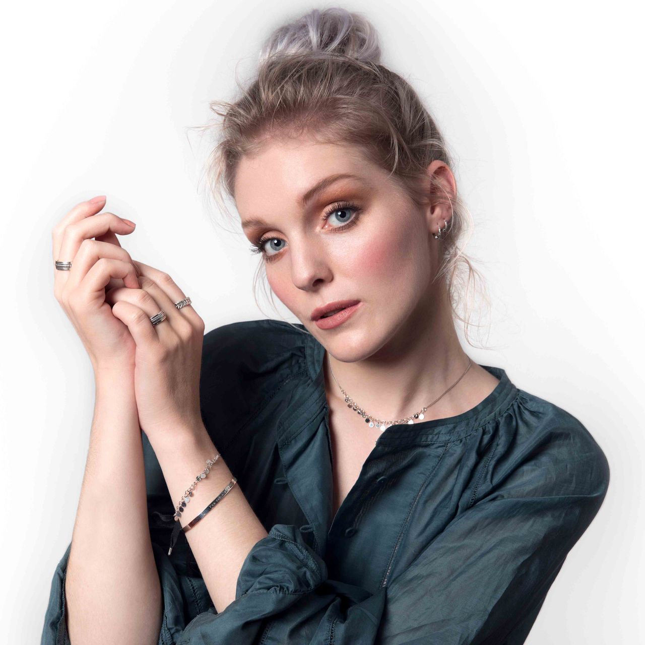 Gerecycleerd zilveren ketting disc bedels Bali