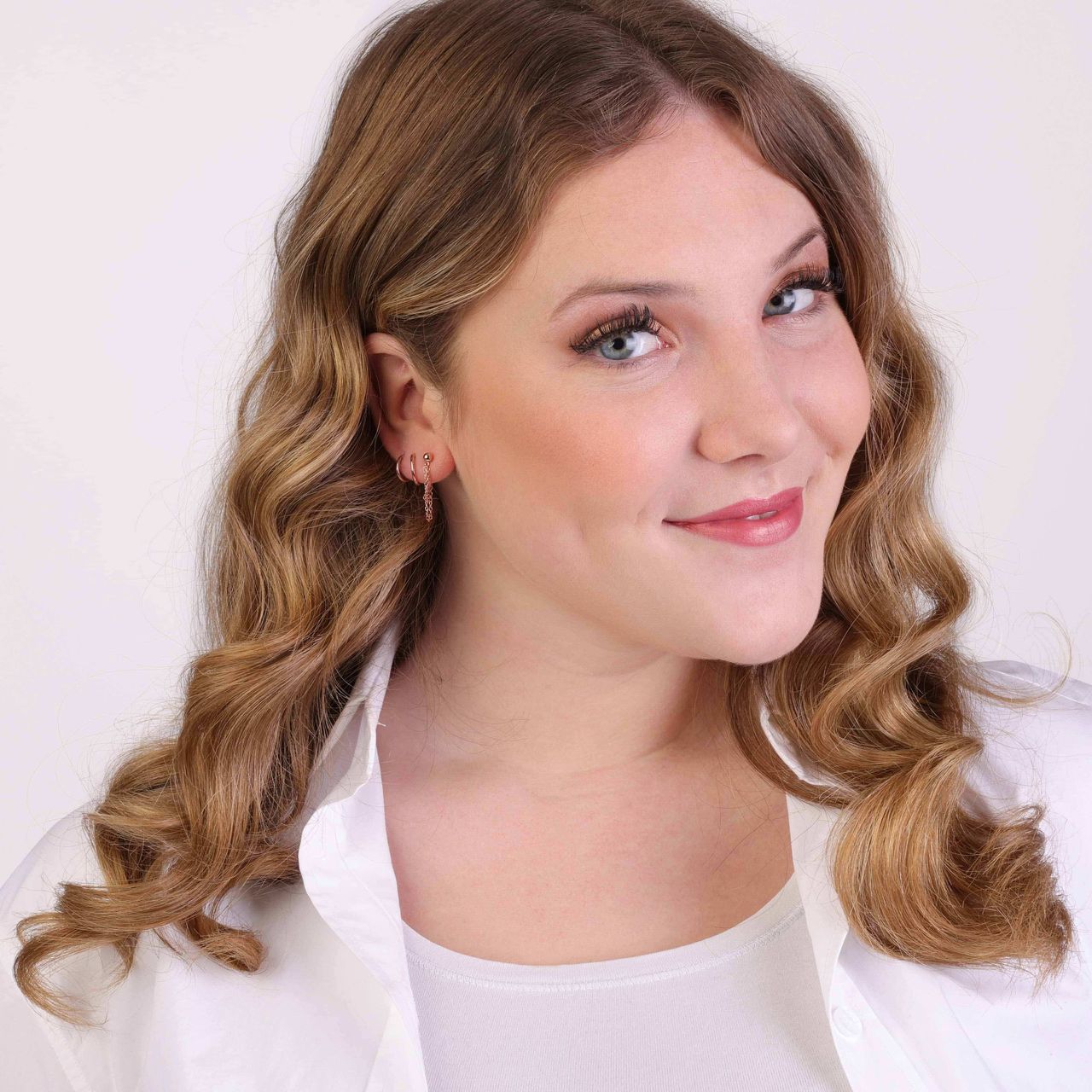 Zilveren oorbellen bol+ketting roseplated