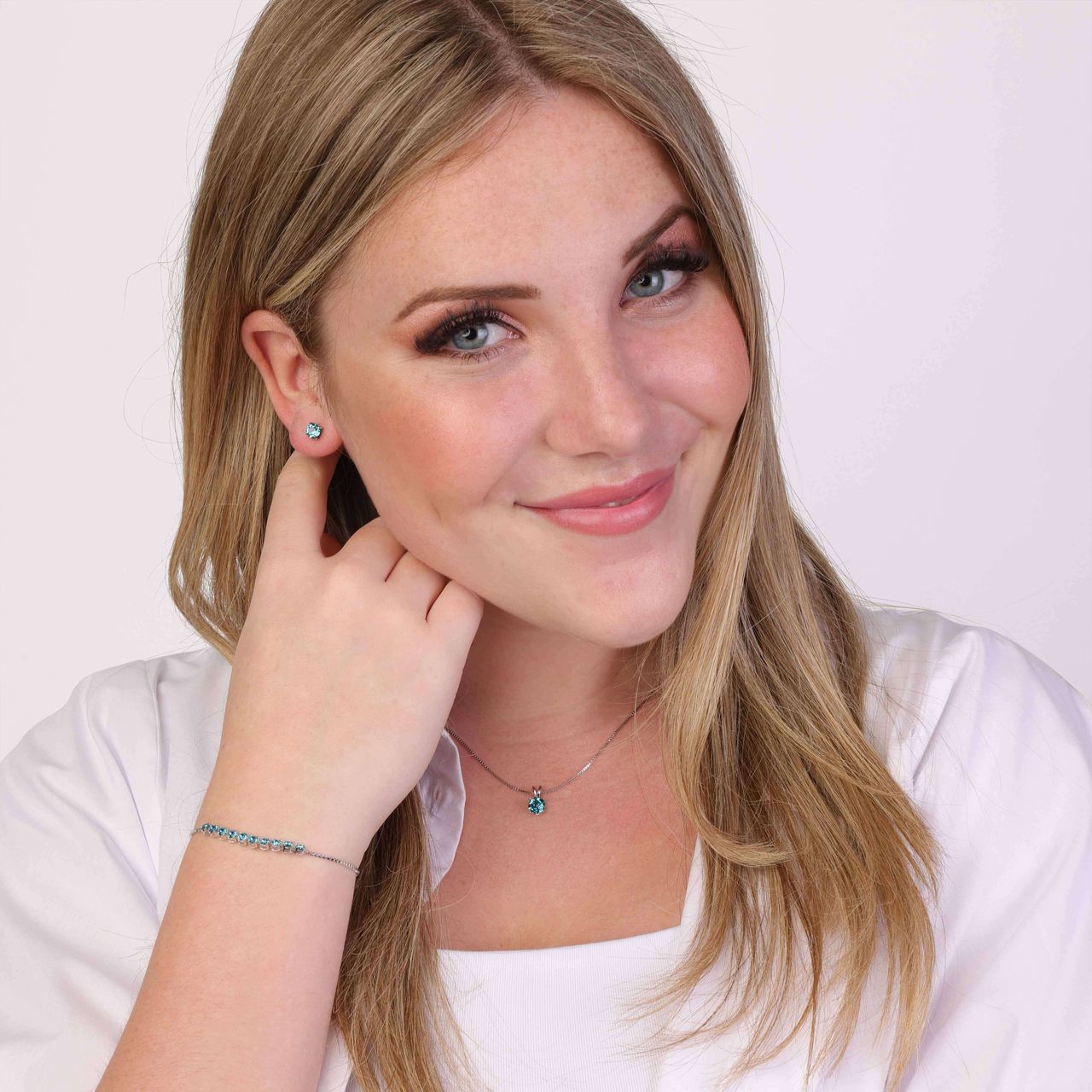 Armband, 925 Silber, Kristall, Indigolith