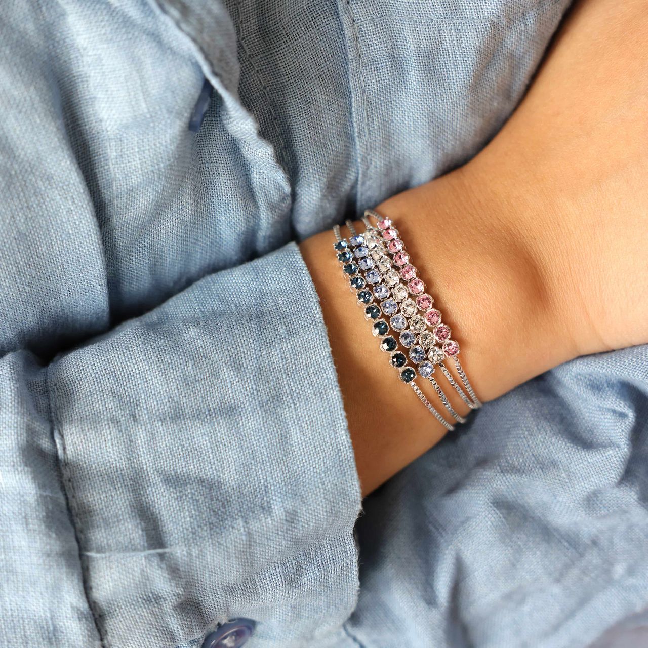 Zilveren tennisarmband kristal montana