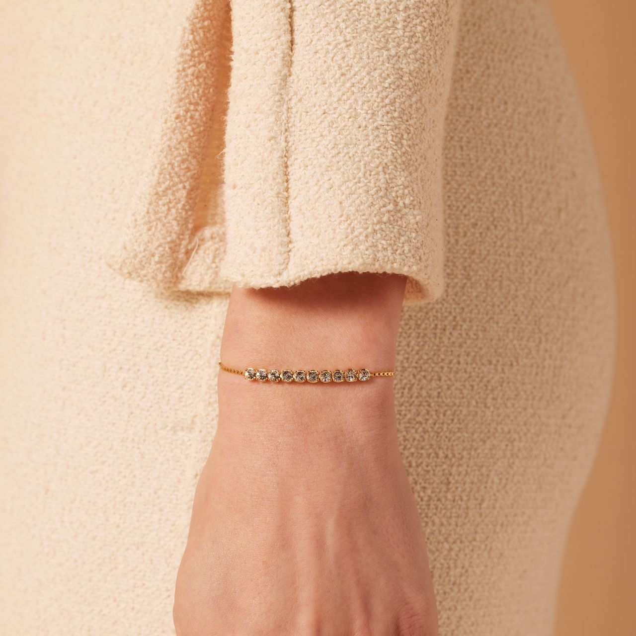 Silbernes goldplattiertes Tennisarmband mit Swarovski-Kristall für Damen