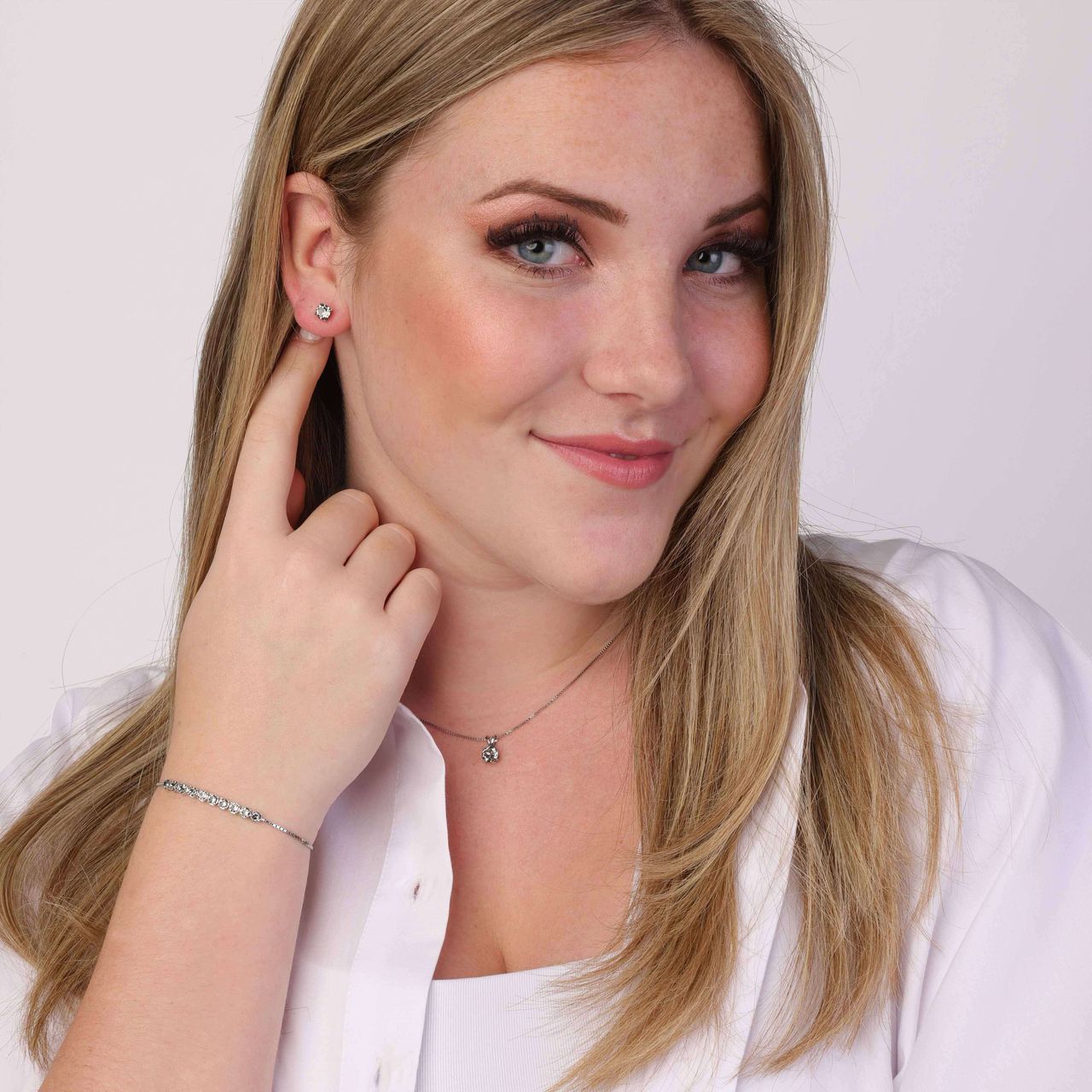 Zilveren ketting kristal black diamond