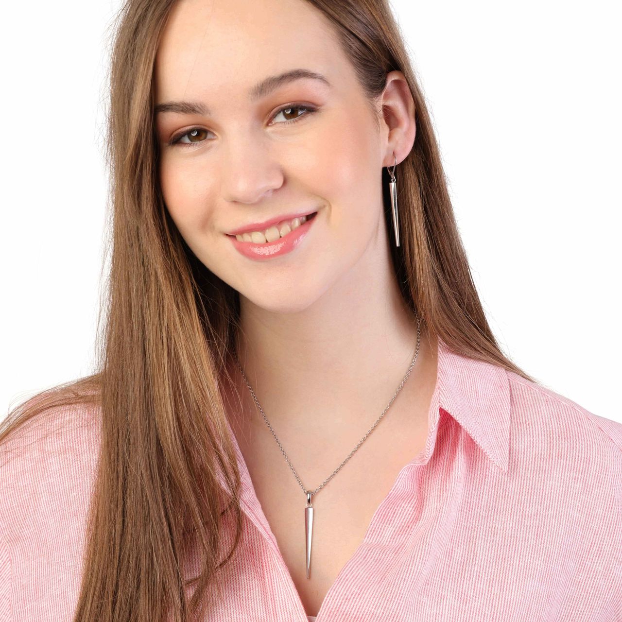 Gerecycleerd stainless steel ketting&hanger pegel