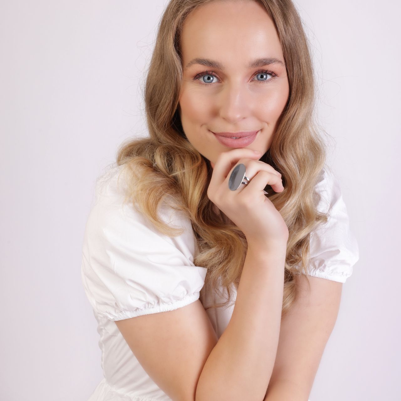 Gerecycled stainless steel ring ovaal