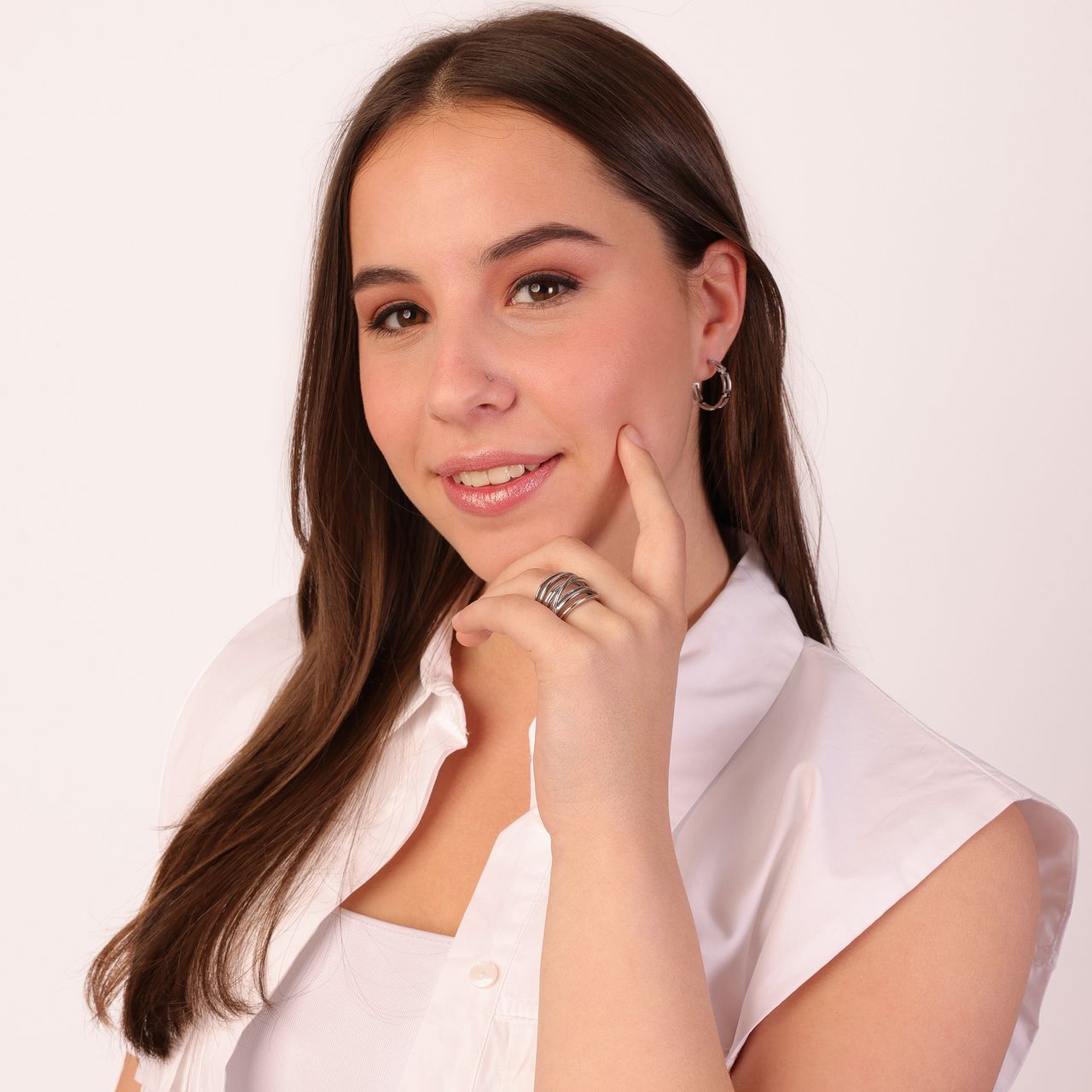 Gerecycleerd stainless steel ring breed fantasie
