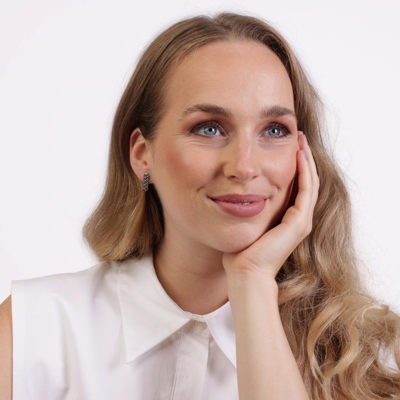 Stainless steel oorbellen staaf gourmetschakel