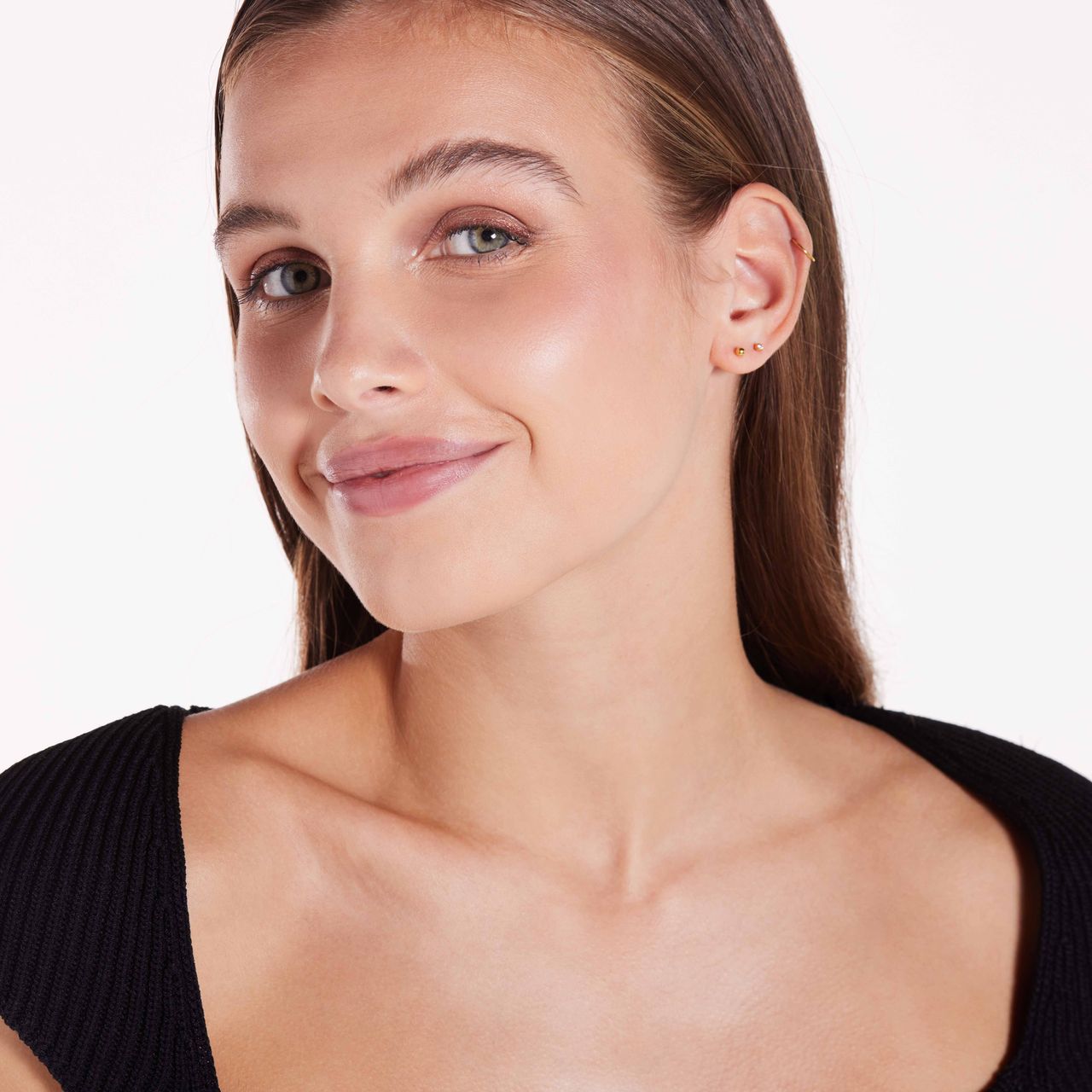 Stainless steel goldplated helixpiercing voor dames