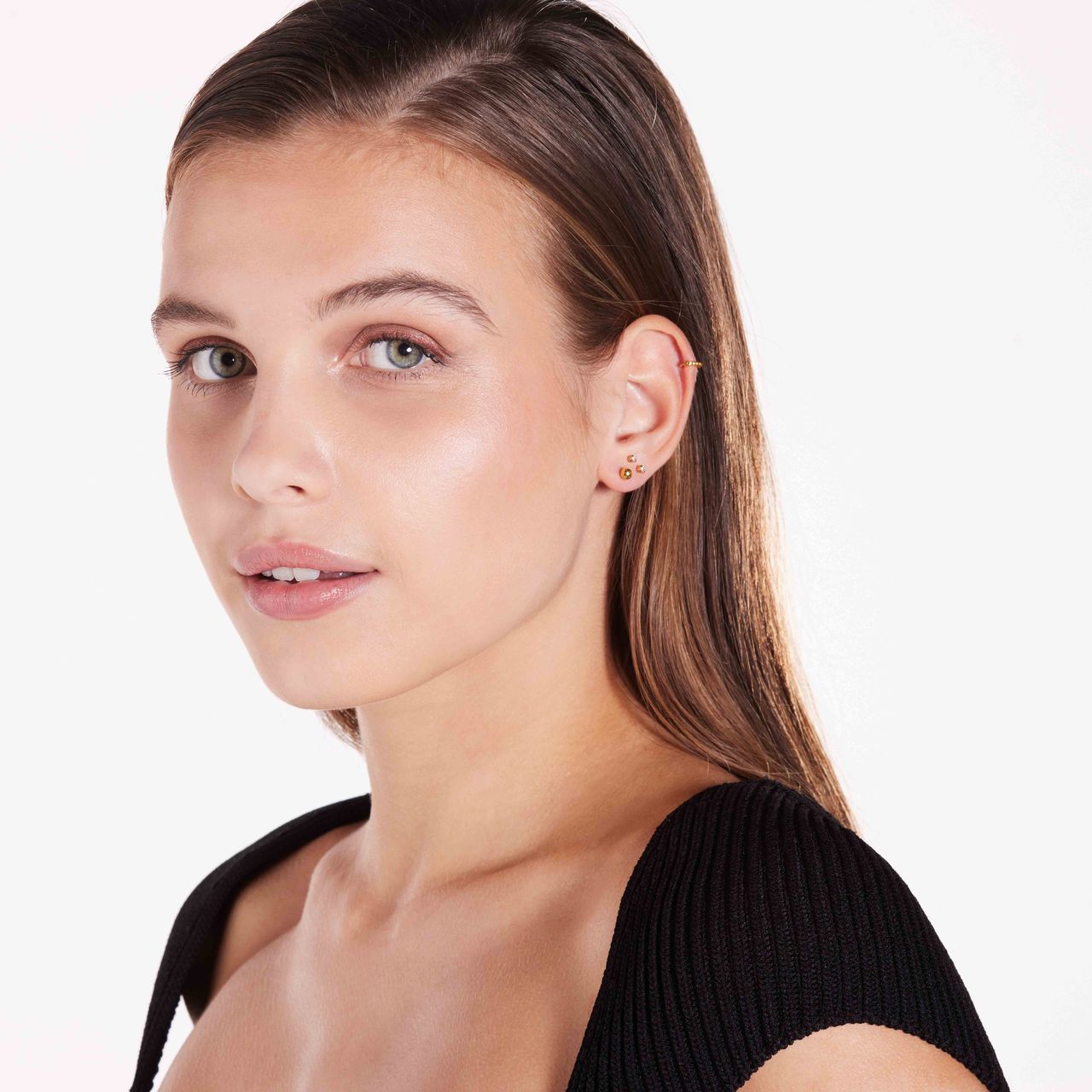 Stainless steel goldplated helixpiercing voor dames