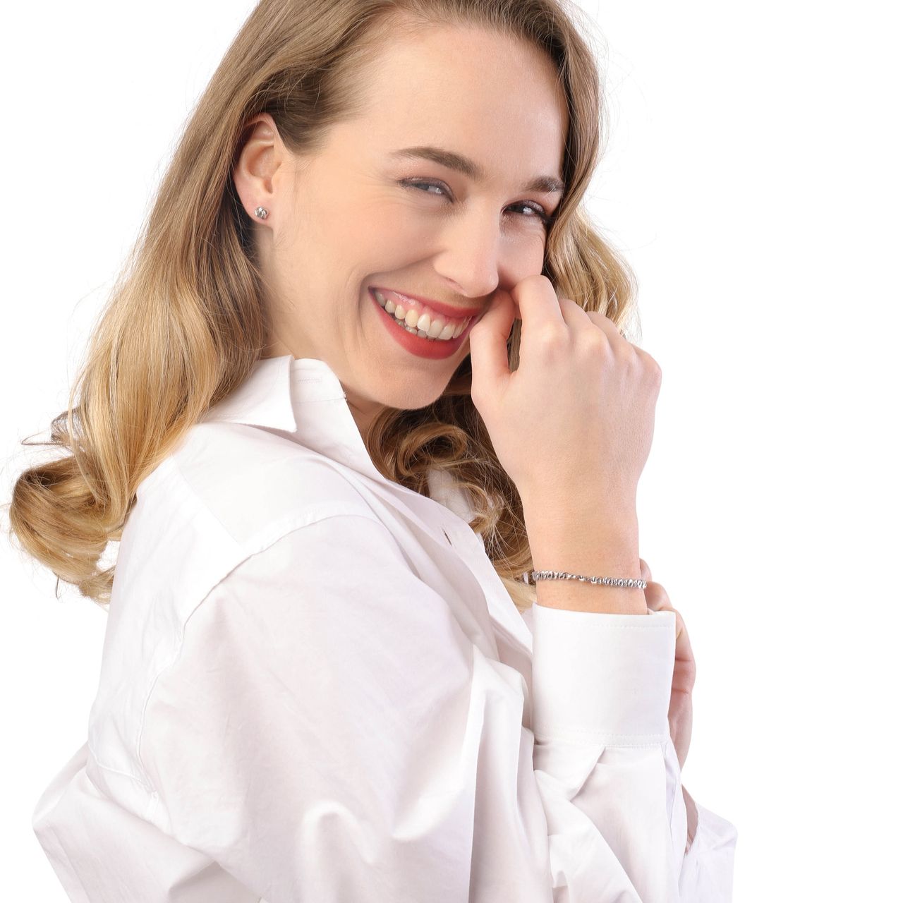 Gerecycleerd zilveren armband met fantasieschakel