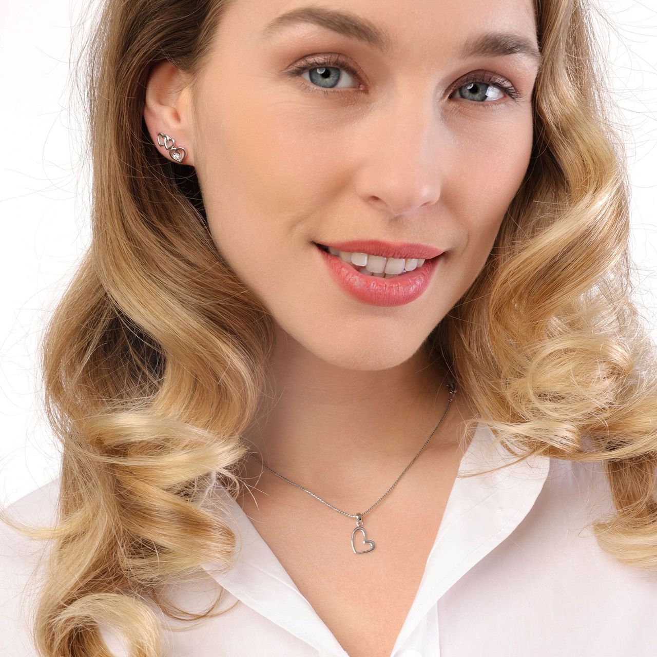 Anhänger aus 925 Silber, offenes Herz