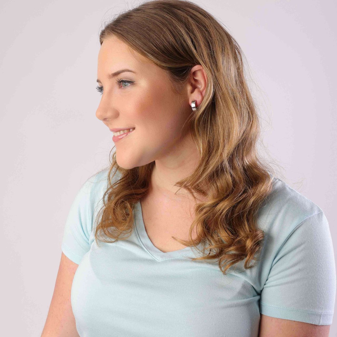 Zilveren oorbellen vierkant 18mm