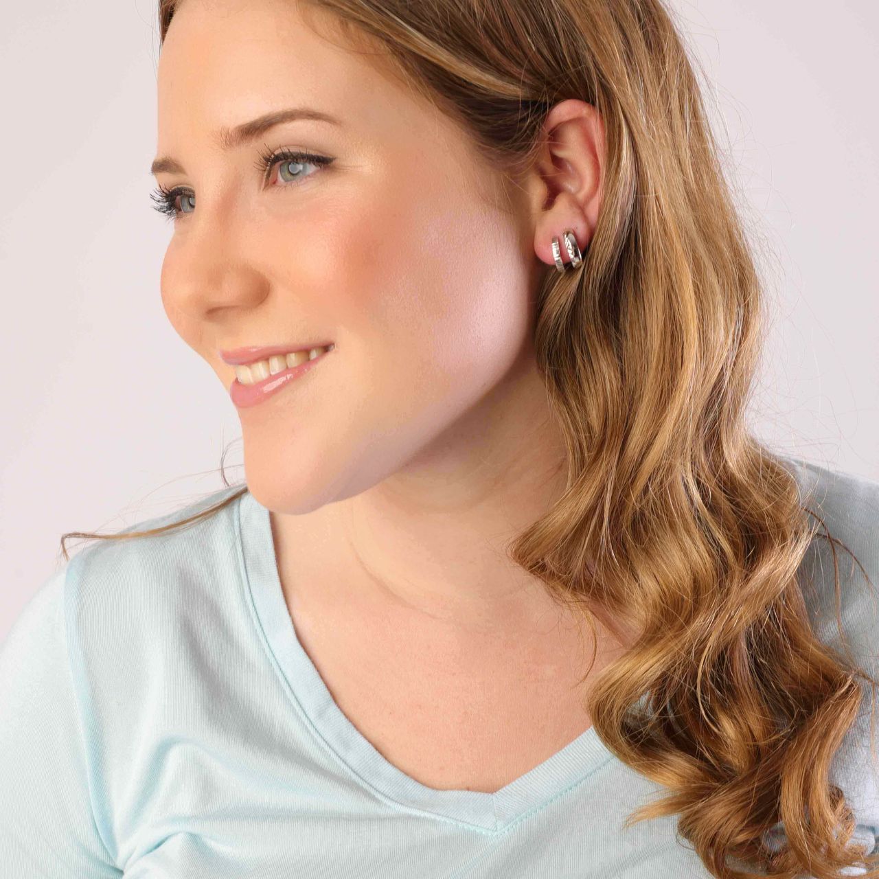Bearbeitete Ohrringe aus 925 Silber