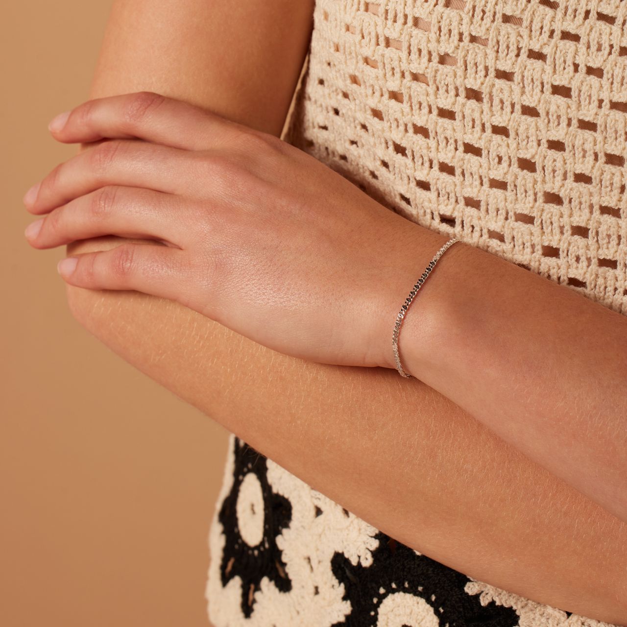 Gerecycleerd zilveren armband schakel fantasie