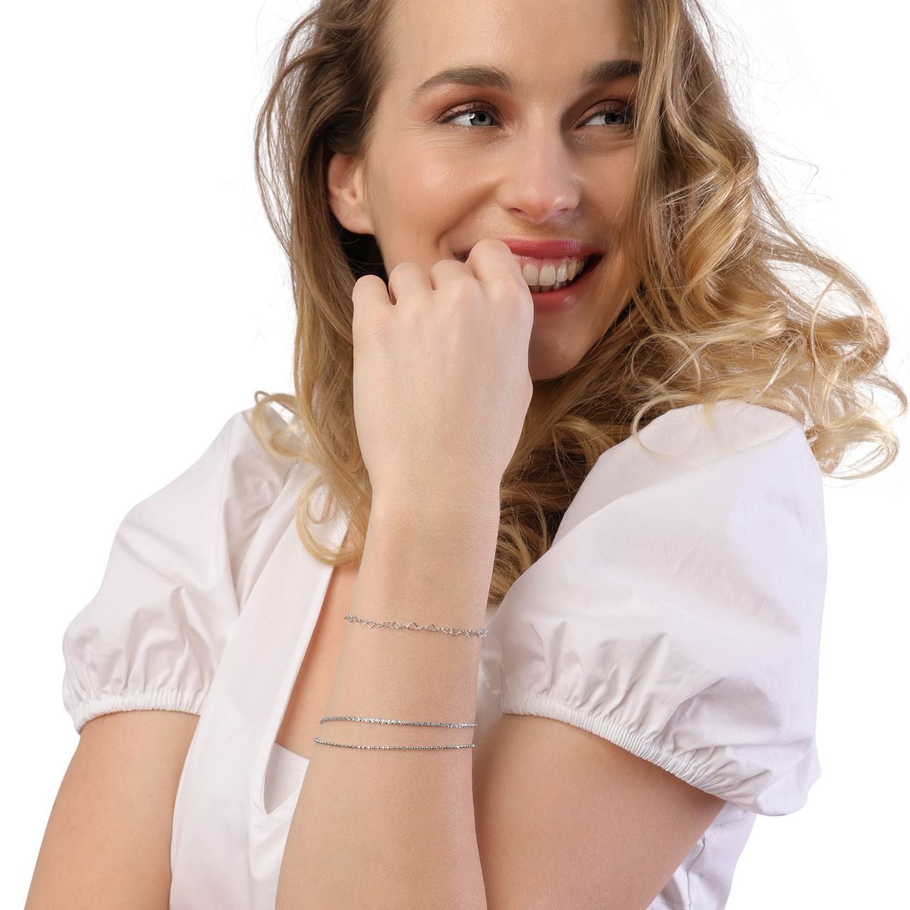 Gerecycleerd zilveren set met 3 armbanden