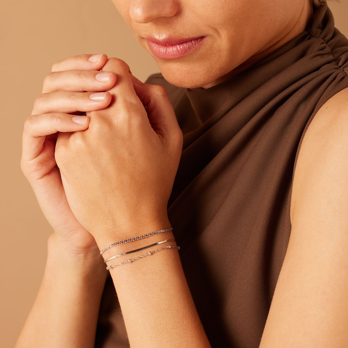 Gerecycleerd zilveren set met 3 armbanden