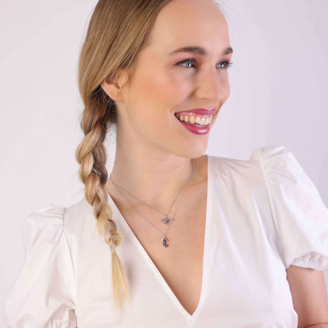 Zilveren ketting&hanger luipaard