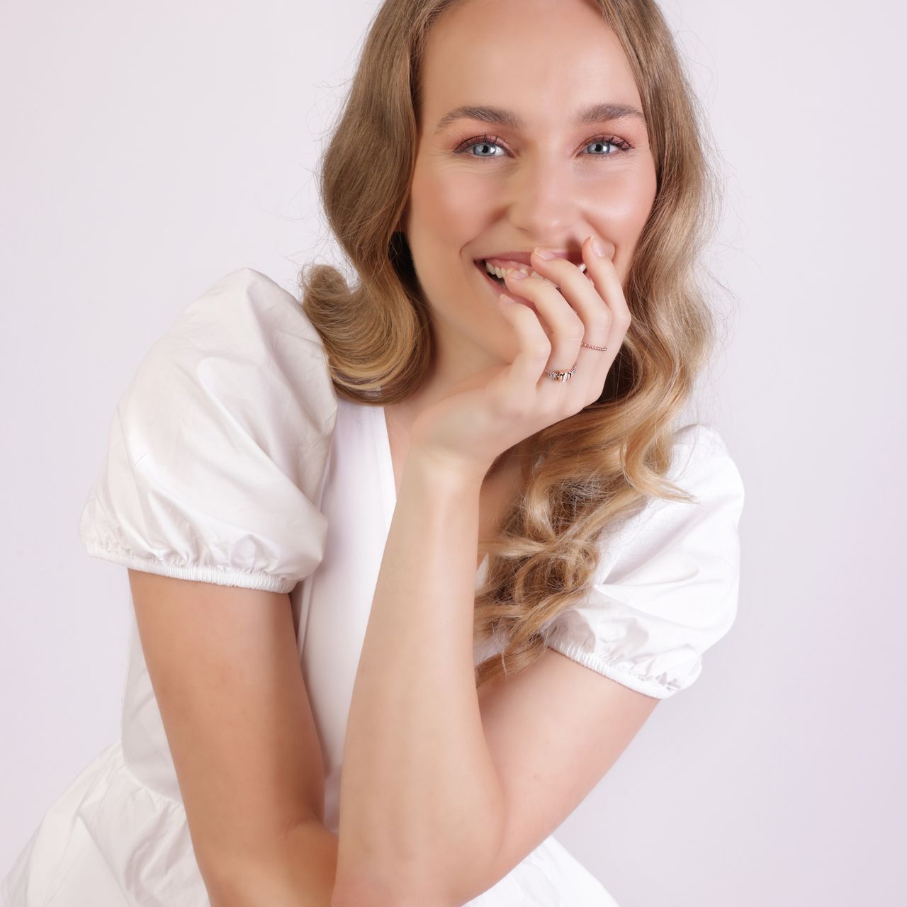 Stalen roséplated ring met kristal voor dames