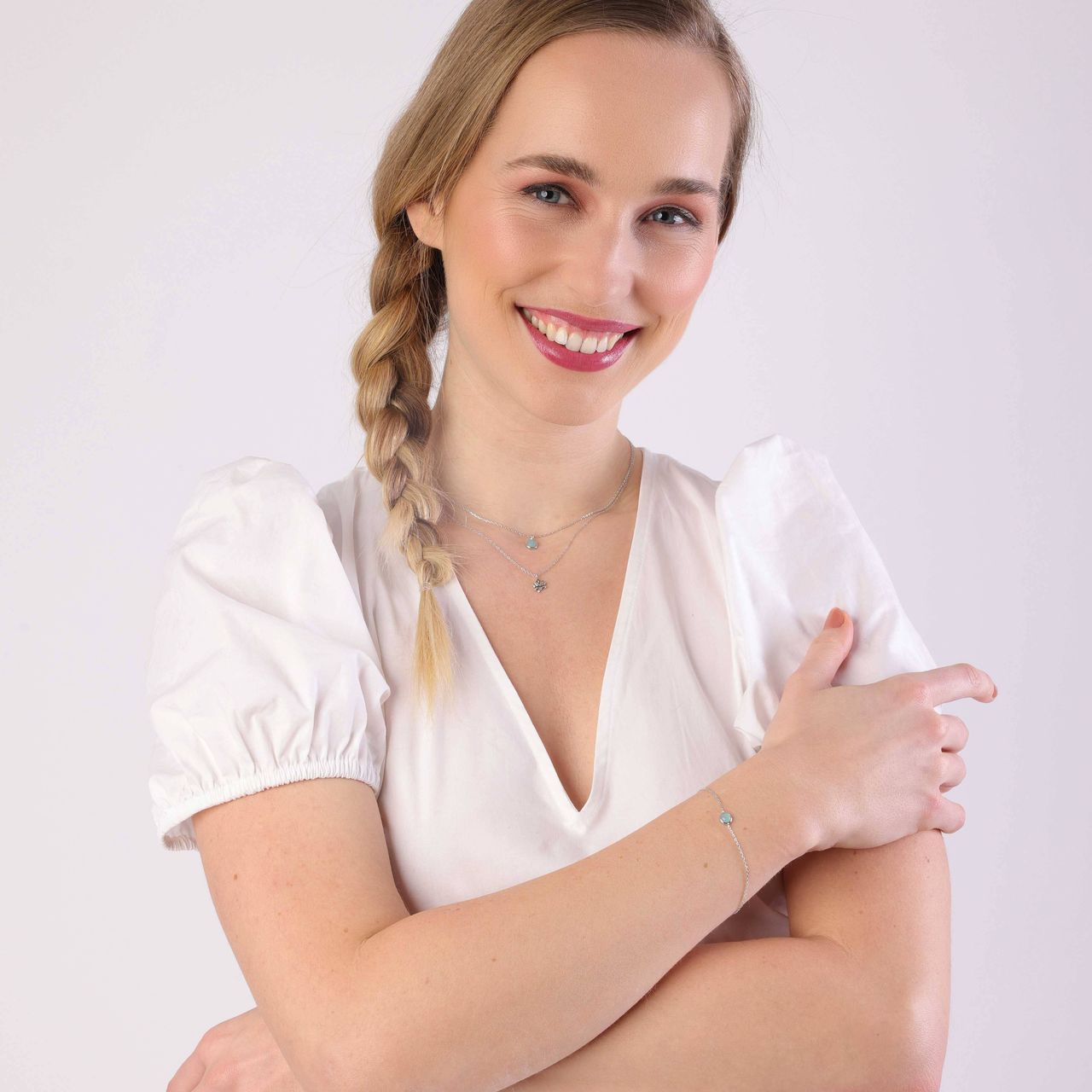 Zilveren ketting&hanger lotus