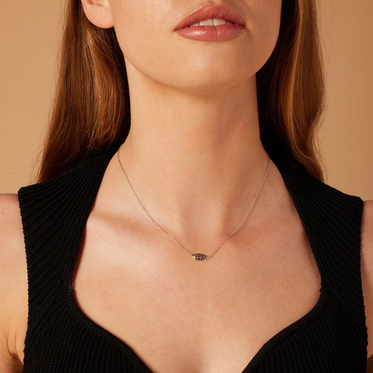 Zilveren ketting&hanger blad Bali voor dames