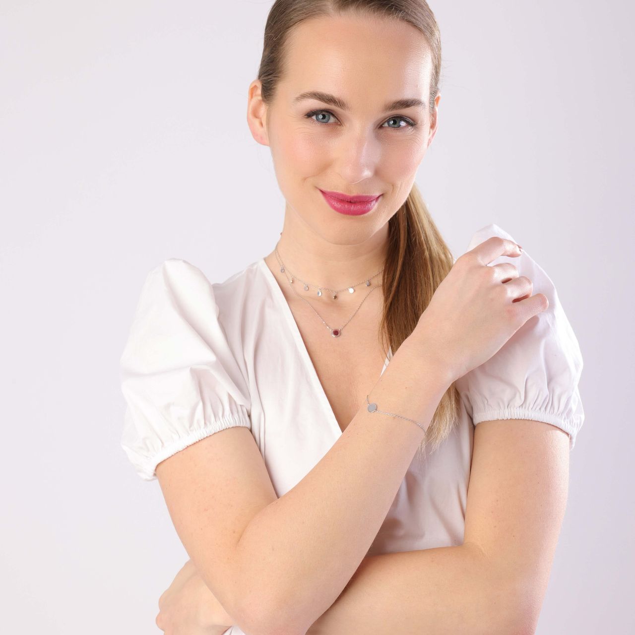 Armband aus 925 Silber, Scheibe
