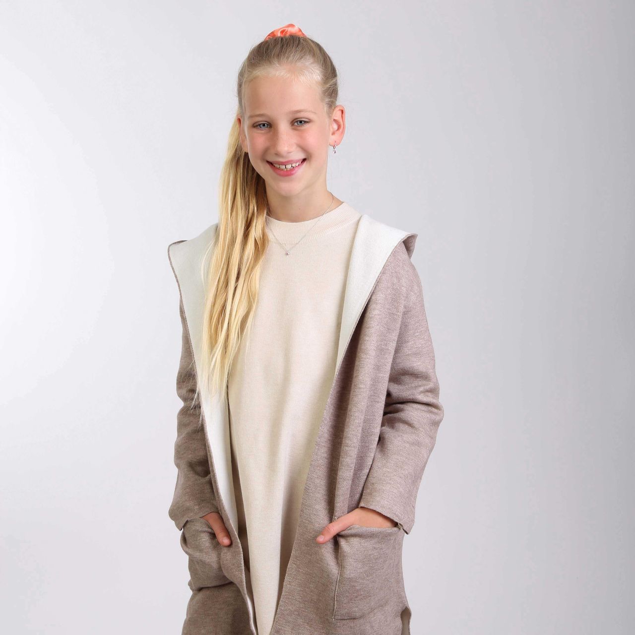 Kinderkette aus 925 Silber, Herz mit rosafarbenem Zirkonia